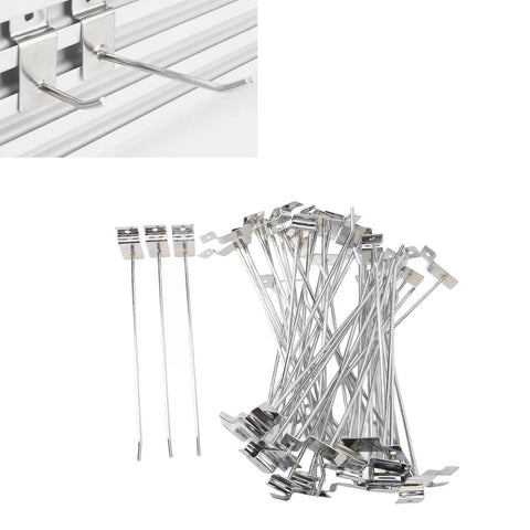 Slot Board Hook Set 20cm Aluminum Alloy 3.3mm Pro Grade Heavy Duty Slat Wall Hanging Hooks 50 Pcs display installation