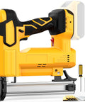 Kickass Cordless Brad Nailer And Staple Gun Combo Set featuring 20v power, ergonomic design, and assorted fasteners for DIY tasks.