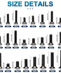 Image showing size details of 720 Piece Laptop Screw Kit Carbon Steel Phillips Flat Head Assortment with various screws.
