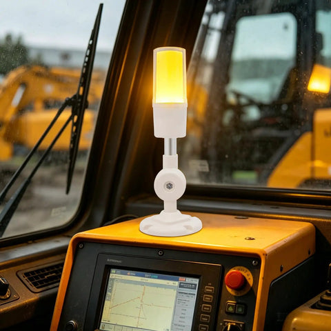 Plug And Play USB 3 Color Stack Signal Tower Light With Buzzer For Industrial Control And Remote Status Alerts, 5V USB Powered, PC Compatible Indicator For Machinery, Automation, And Factory Monitoring mounted on vehicle dashboard