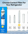 Image showing different compatible Whirlpool fridge filters with Two Pack Fridge Water Filter Replacements Using 0.5 Micron Coconut Shell Carbon Compatible With Whirlpool Everydrop Filter 5 For Fresh Tasting Water highlighted.