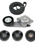Serpentine Belt Drive Tensioner Pulley Component Kit For Ford F-150 F-250 F-350 Explorer Explorer Sport Trac Expedition Lincoln Navigator 2005-2014 4.6L 5.4L Engine Applications, Easy Install. Serpentine belt kit with tensioner, three idler pulleys and drive belt
