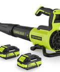 Cordless Leaf Blower With 2 4.0Ah Batteries And Charger Included 560 CFM Air Volume And 180 MPH Air Speed Lightweight 20V Electric Blower