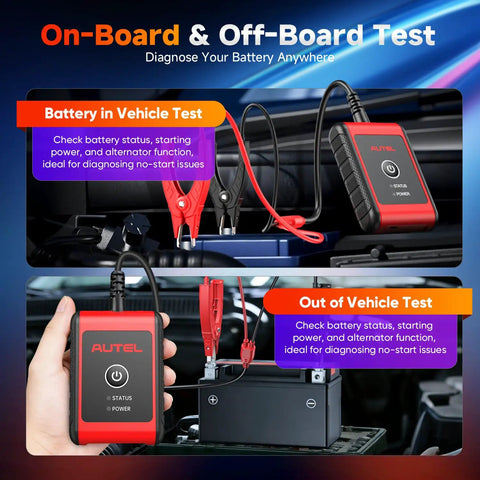BT506 Battery Tester Analyzer For 6V And 12V Cars And Trucks, Checks 100-2000 CCA, Voltage And Health Readouts, DIY-Friendly, Plug-And-Play Auto Battery Diagnostic Tool For Quick Failure Prevention And Peace of Mind. On-board and off-board battery test