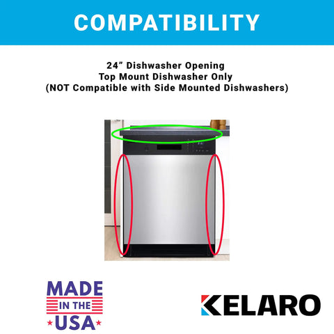 EZ Dishwasher Mounting Bracket Kit For Granite Quartz And Solid Surface Countertops compatibility with 24 inch top mount dishwasher
