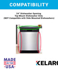 Heavy Duty Dishwasher Mounting Bracket Kit for Granite and Quartz Countertops 5 Pack showing top mount compatibility.