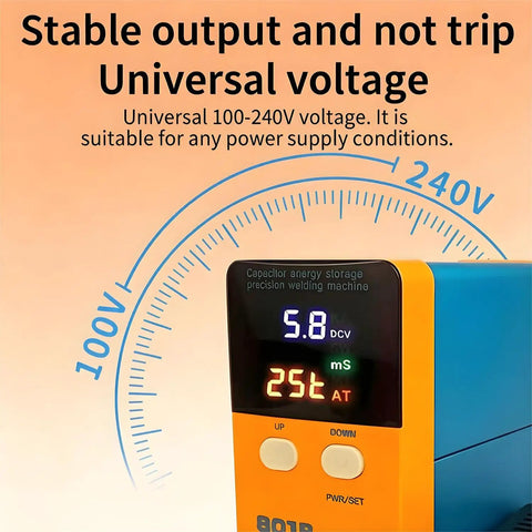 Beast 11.6KW Induction Battery Welder For Lithium Packs display showing voltage and settings