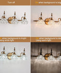 Vintage Brass Vanity Light Fixtures For Bathroom Lighting Retro Brass Vanity Sconces, multiple settings, light variations