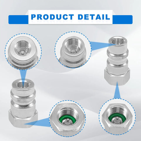Metal fittings from R12 To R134A AC Conversion Kit With High And Low Side Fitting Adapters for retrofitting car air conditioning