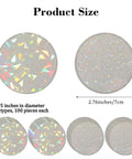200 Pcs Button Maker Protective Film For 2.76 Inch Badges Holographic Glitter Film in two styles, showing broken glass and star patterns.