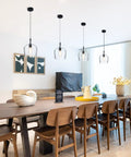 Modern Glass Pendant Light In Black One Light Dome Fixture For Kitchen Island And Dining Hallway Large 10 Inch Shade