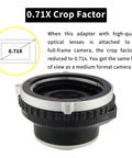 0.71x Focal Reducer Speed Booster Lens Mount Adapter From Pentax 645 To Leica Or Panasonic L Mount Cameras, Manual Focus Only, Secure Flange Lock.