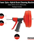 Power Spinner Drain Cleaner With AutoFeed Self Feed Cable For Drill Powered Operation Up To Five Hundred RPMs