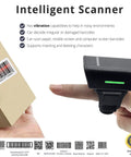 Hands Free Ring Barcode Scanner 1D 2D QR Wearable Finger Reader With Bluetooth USB 2.4GHz No Software Needed scanning package