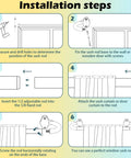 Installation guide for Wrap Around Blackout Curtain Rod 16-28 Inch Adjustable 5/8 Inch Curved Window Rod For Room Darkening
