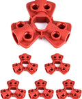 Red nylon Pneumatic Quick-Disconnect Lockout Kit Pack Of 6 Fits 1/4 In 3/8 In And 1/2 In male connectors for safe equipment maintenance.