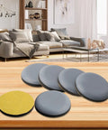 Heavy Duty Furniture Sliders With 30mm PTFE Glides for sofas and tables, shown on wood surface in stylish living room, protect floors.