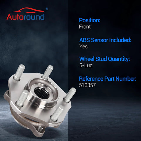 Drop In Front Wheel Bearing And Hub Assembly For Nissan Rogue Rogue Sport And Qashqai With Five Lugs And ABS