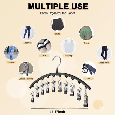 Premium Black Metal Legging Organizer Holds Twenty Yoga Pants With Strong Clips Space Saving Closet Rack For College Dorms And Apartments Go To Closet Glow Up