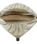 Shop Ready Miter Saw Dust Collection Hood With 4 Inch Vacuum Adapter Universal Fit For All Compound Cutting Tools features a beige nylon shroud.