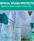 Scientist wearing Disposable Nitrile Gloves Size Large For Chemical Splash Protection holding test tube.