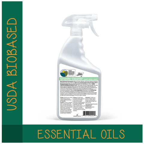 Spray bottle of Biobased Granite Counter Cleaner With Plant Powered Formula Food Safe For Kitchens Streak Free Shine On Granite Marble