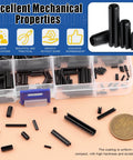 416 Piece Roll Pin Assortment Set M1.5 To M6, Black Finish, 65Mn Steel Durable Pins, 13 Sizes, Sorted In A Plastic Box