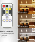 LED Tunable White Strip Light 32.8ft with 600 2835 LEDs, remote control, warm to cool white kitchen lighting display