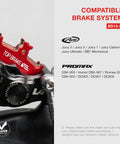 High Performance Disc Bike Brake Pads For AVID SRAM BB7 Mechanical And Juicy Series Plus PROMAX DSK DC highlighted on caliper