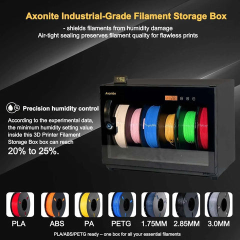 Keep Filaments Fresh With A 6 Spool Airtight Dry Box Humidity Control, Transparent Glass Door And Aluminum Alloy for 3D printing.