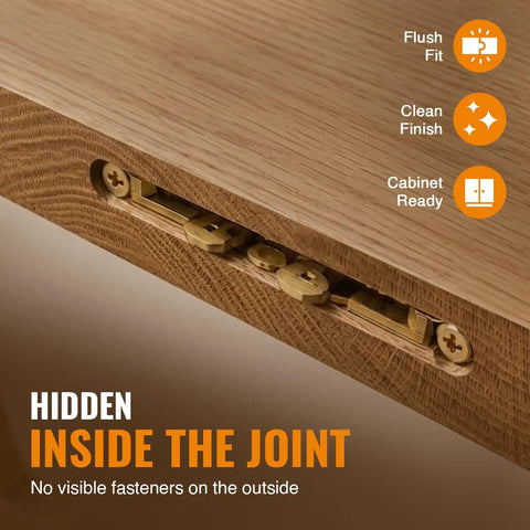 Beefy Heavy Duty Metal Biscuit Connector Set Zinc Die Cast Wood Fasteners hidden inside joint for cabinets furniture RTA