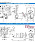 Heavy Duty Hollow Rotary Indexing Plate For CNC Router 4Th And 5Th Axis Tilt Table dimensions and specifications diagram.