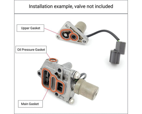 Honda Civic VTEC Solenoid Gasket Kit For 1996 Through 2005 1.6L 1.7L D16Y7 D16Y8 D17 Engines Replacement Spool Valve Assembly example.