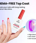 Protein Powered Nail Prep Dehydrator And Primer Kit With Hema Free Gel Base And Top Coat 10ml Each, 4 Piece Soak Off UV LED Gel Kit
