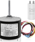Condenser Fan Motor Replacement For HVAC Systems, One Sixth Horsepower, Single Phase, 208 To 230 Volts, 1075 RPM, motor wires shown