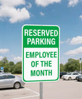 12 By 18 Inches Employee Of The Month Parking Signs 2 Pack Reflective Aluminum Waterproof Fade Resistant Heavy Duty Outdoor Reserved Parking Signage With UV Protected Finish, reserved parking sign