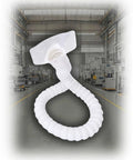 Heavy Duty Flexible Ventilation Tube With A No Brainer Flow Valve For Welding Soldering Grinding Dust Removal in a workshop setting.