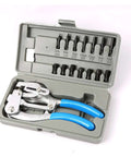 Hand Held Power Punch And Sheet Metal Hole Punch Kit With Sizes From Three Thirty Second Inch To Nine Thirty Second Inch in case
