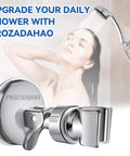 Adjustable Shower Head Holder With Strong Suction Cup Bracket For Handheld Shower No Tools Needed Easy Install Removable Wall Mount