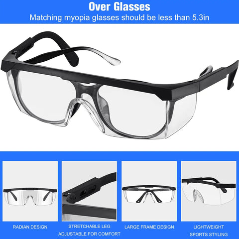 48 Pairs Over Glasses Safety Goggles Lab Protective Eyewear Anti Fog For Science Classes Men Women Blue Black Fits Most Glasses