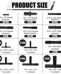 113-piece automotive vacuum connector set with 12 sizes, featuring straight, tee, and reducer hose fittings