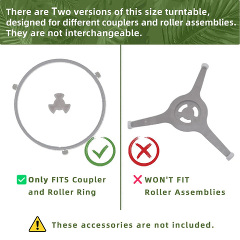 10.6 Inch Microwave Glass Turntable Replacement Plate For Hamilton Beach P90D23AL-R1 GE WB48X26755 And Whirlpool WPW10551236 showing compatibility guide with coupler