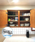 Top Shelf Soft Close Cabinet Hinges Include 165 And 135 Degree Options Smooth Glide Operation For Lazy Susan And Bifold Doors With Easy Peasy Clip On Setup For Frameless Corners in cabinet with green and white dishware.