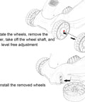 Diagram showing wheel adjustment on 13 Inch Corded 2-In-1 Electric Lawn Mower With Grass Bag Folding Handle Adjustable Cutting Height 12 Amp.