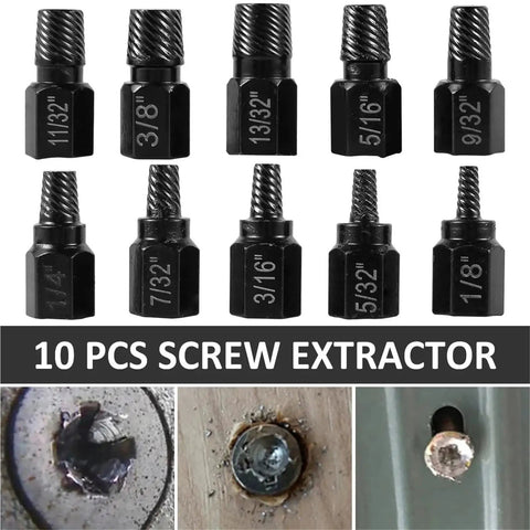 Must Have 10-Piece Alloy Screw Extractor Kit For Removing Stripped Bolts And Damaged Screws With Easy Out Drill Bits That Grip Like A Boss 10pc set