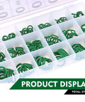 270Pcs O Ring Kit For Car A C And Plumbing, 18 Sizes NBR Rubber Seals Assortment, in organized storage box, green