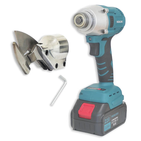 Heavy Duty Replacement Blade For Cordless Metal Shears Boasting Rock Solid Stainless Steel Build For A Snap Fit and Clean Cuts Without The Hassle Quick Swap Design, includes drill and Allen wrench.