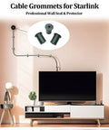Grommets For Starlink Cables 0.75 Inch Wall Pass Through Silicone Grommets installed in living room