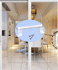 Two Pack 8 Inch Aluminum Sliding Door Handle Set In White displayed on patio sliding door with comfort grip and polished finish.