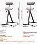 Built Like A Tank Heavy Duty Roller Stands Two Pack Adjustable Shop Supports Carry Up To One Hundred Thirty Five Pounds, with adjustable height and robust design.